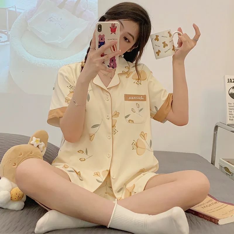 MADALLO Pajama Set Women's Light Yellow-6