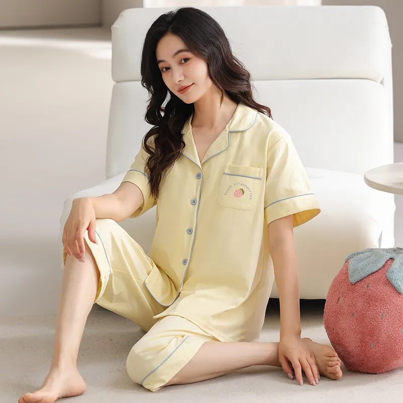 MADALLO Pajama Set Women's Light Yellow-2