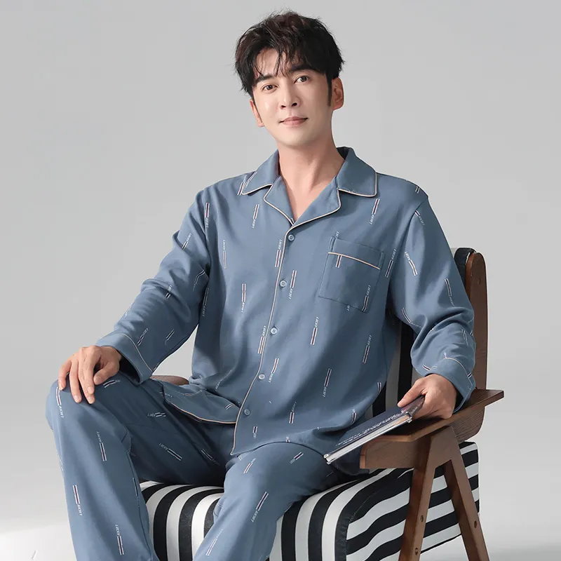 MADALLO Pajama Set Men's Steel Blue-4
