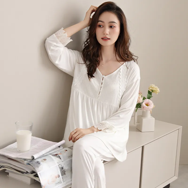 MADALLO Pajama Set Women's Ivory White-3