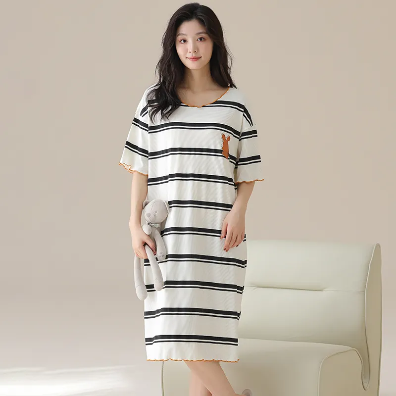 MADALLO Nightgown Women's Black White-2