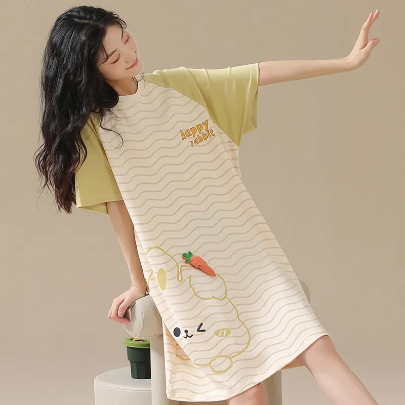 MADALLO Nightgown Women's Yellow Green-5