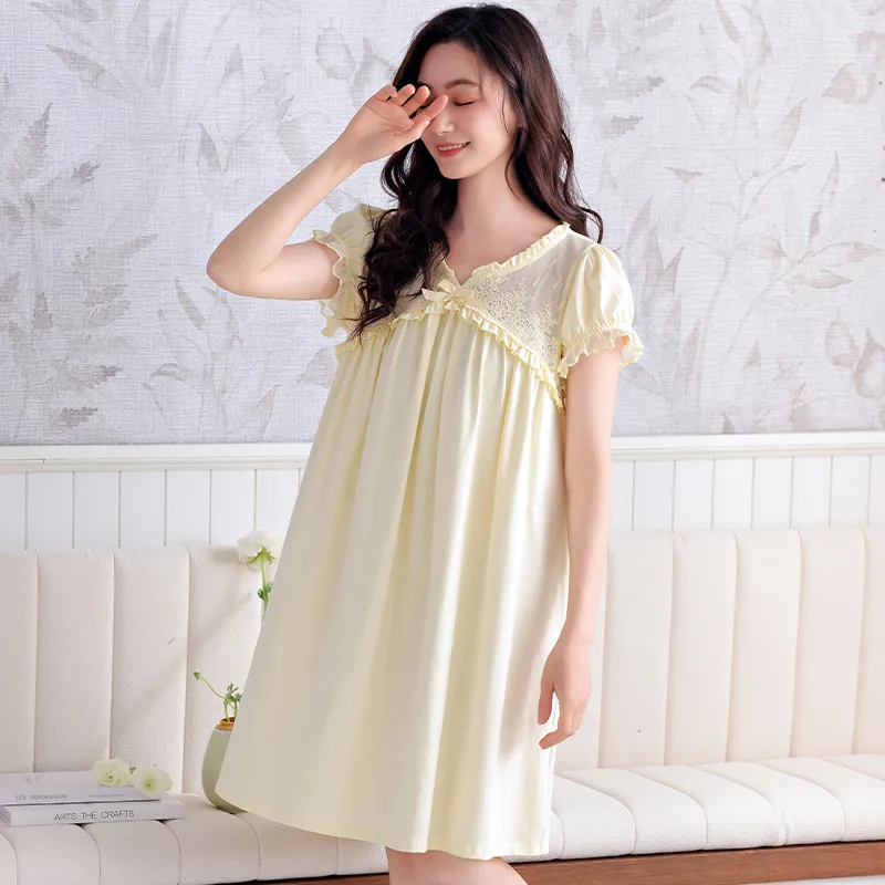 MADALLO Nightgown Women's Light Yellow-5