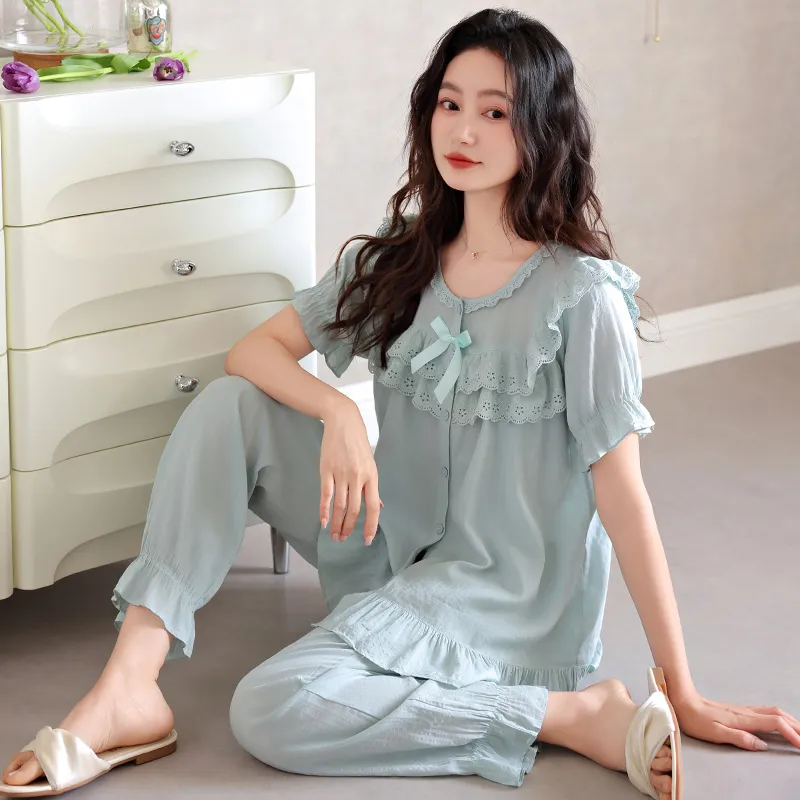 MADALLO Pajama Set Women's Lake Blue-1
