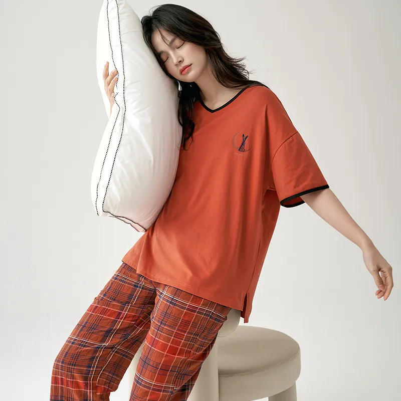 MADALLO Pajama Set Women's Orange Red-5