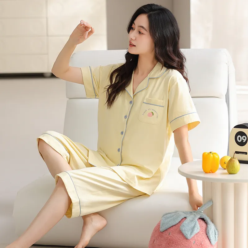 MADALLO Pajama Set Women's Light Yellow-7