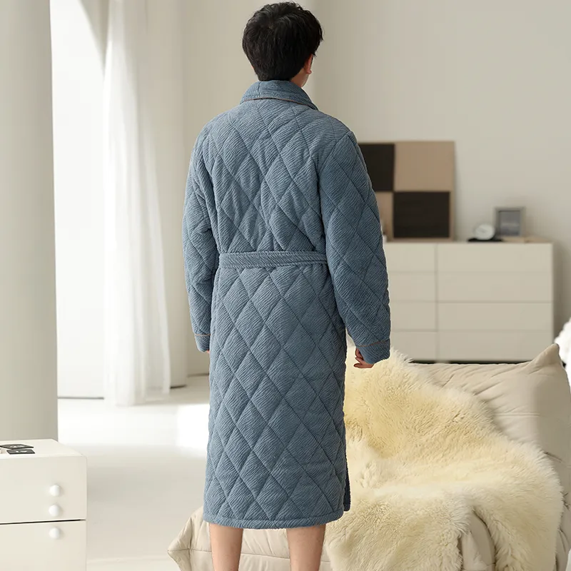 MADALLO Bath Robes Men Peacock Blue-1