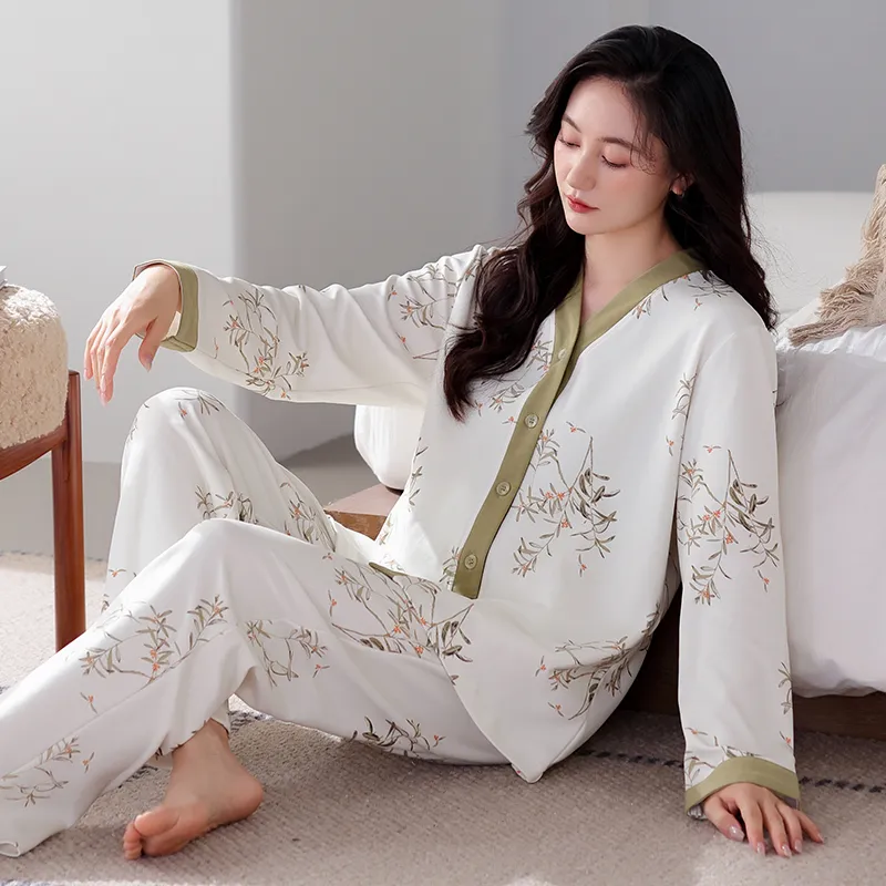 MADALLO Pajama Set Women's Olive Green-5