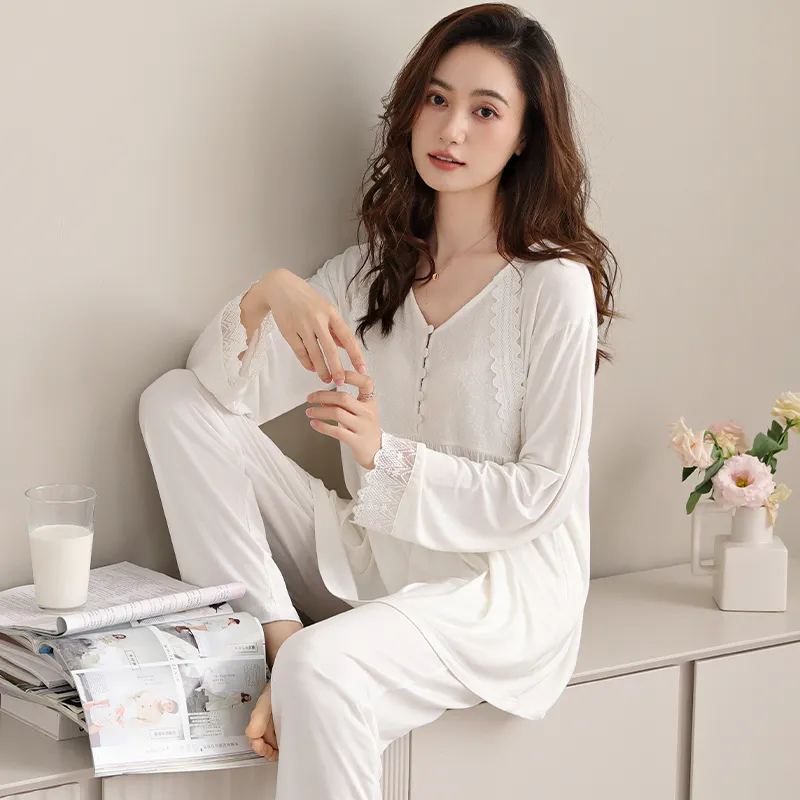 MADALLO Pajama Set Women's Ivory White-1
