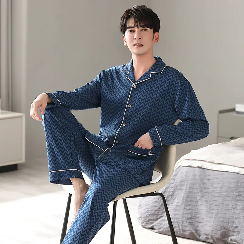 MADALLO Pajama Set Men's Dark Blue-4