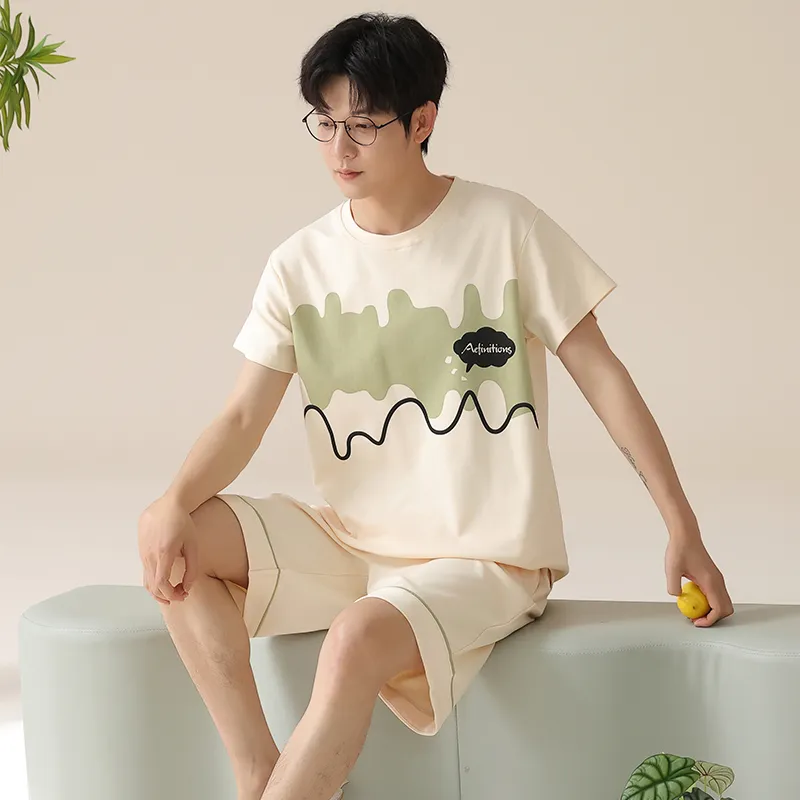 MADALLO Pajama Set Men's Green Yellow-4