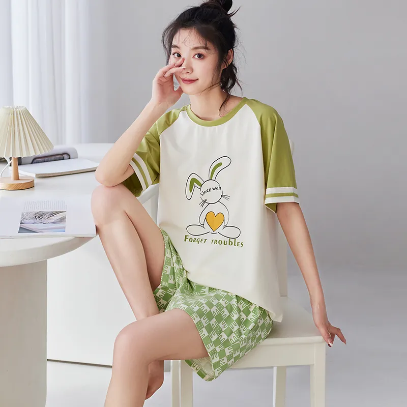 MADALLO Pajama Set Women's Yellow Green-1
