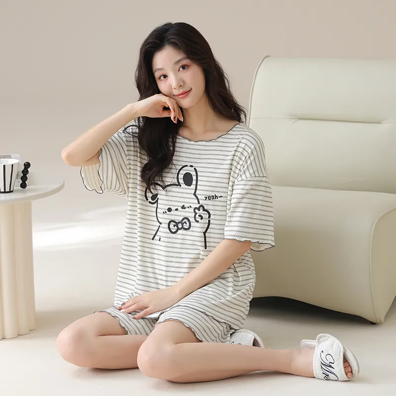 MADALLO Pajama Set Women's Black White-5