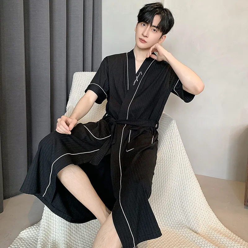 MADALLO Pajama Robe Men's Black-3