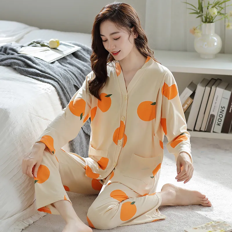 MADALLO Pajama Set Women's Yellow Orange-4