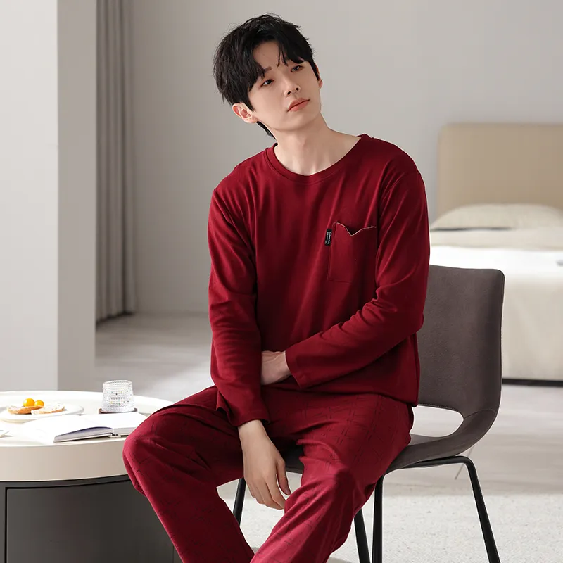 MADALLO Pajama Set Men's Deep Red-5