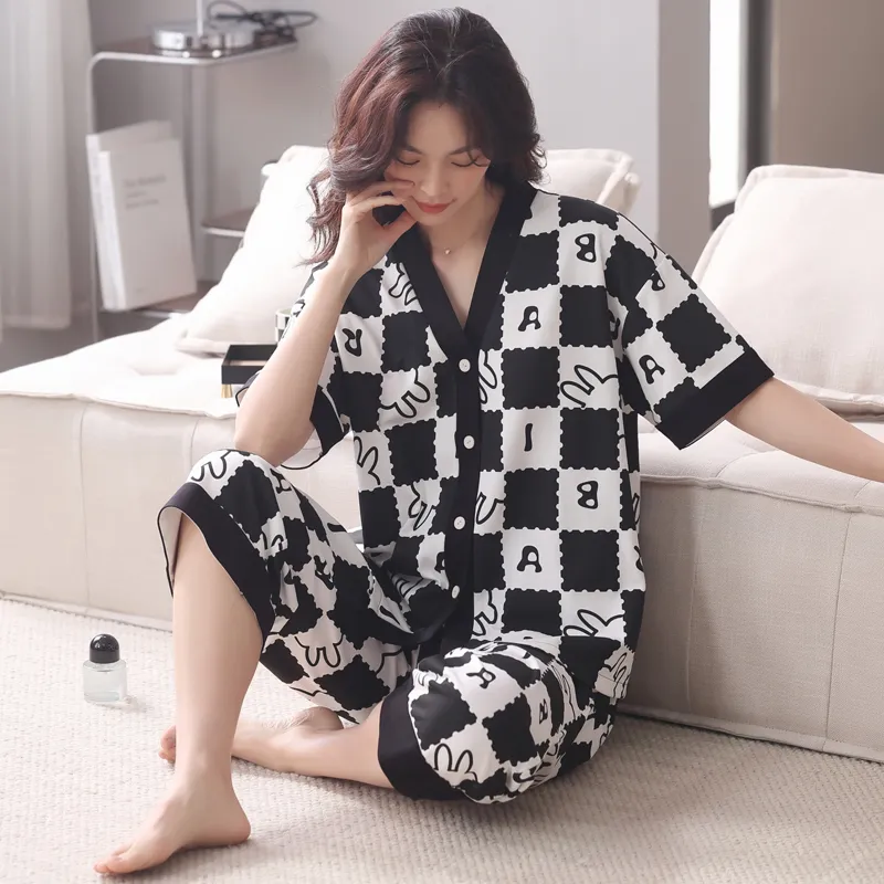 MADALLO Pajama Set Women's Black White-2