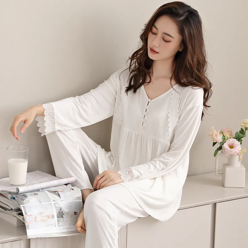 MADALLO Pajama Set Women's Ivory White-2
