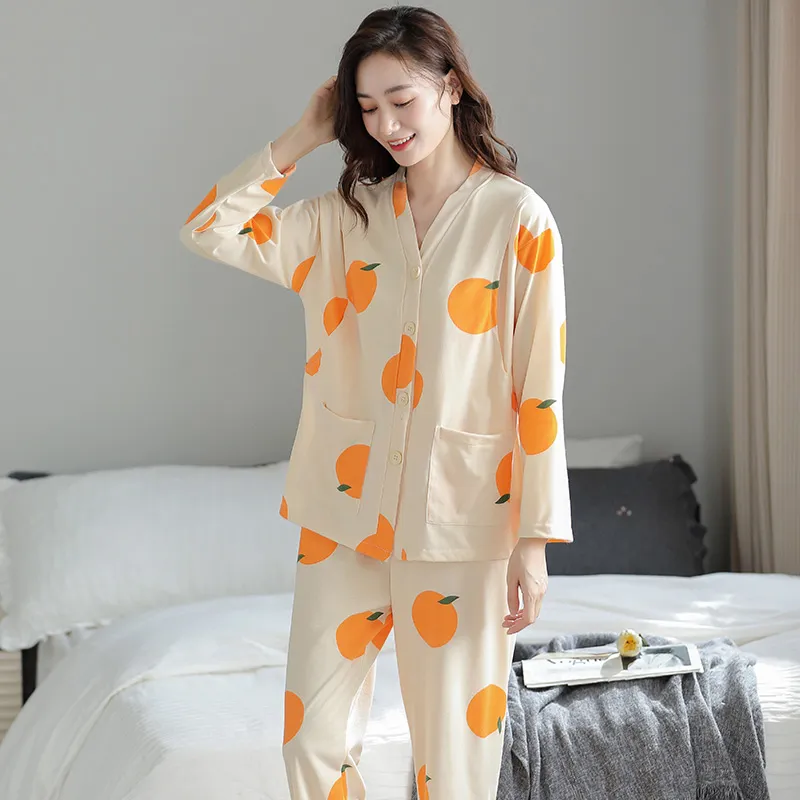 MADALLO Pajama Set Women's Yellow Orange-2
