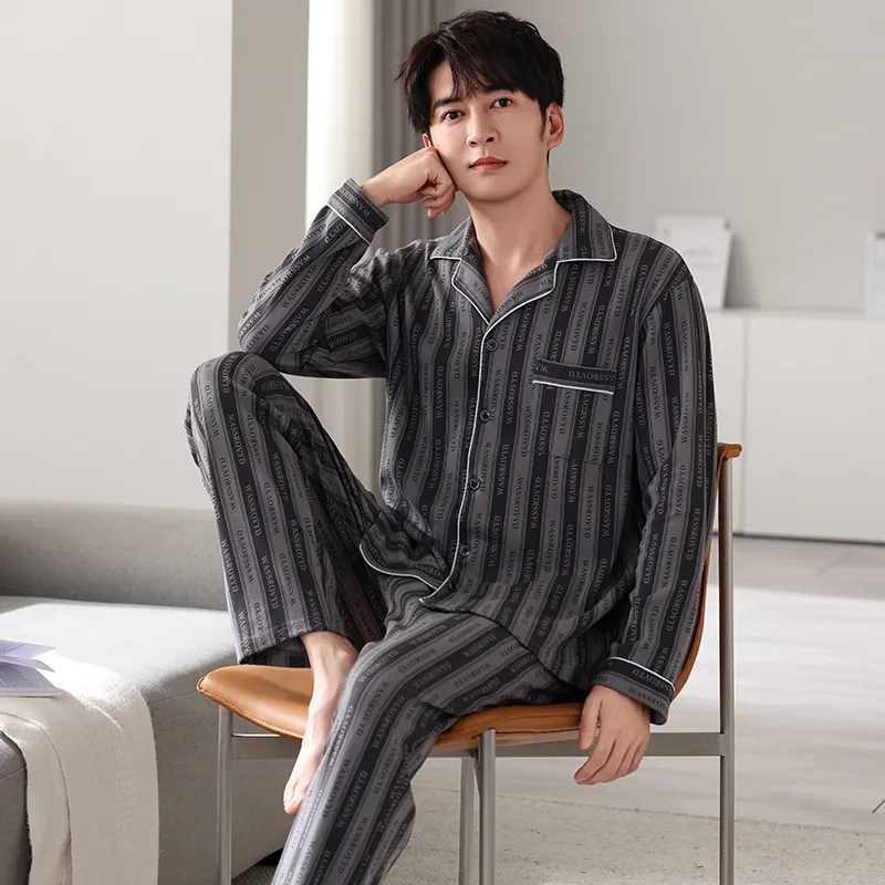 MADALLO Pajama Set Men's Black Gray Color-5