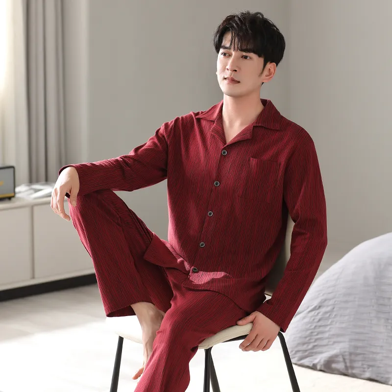 MADALLO Pajama Set Men's Deep Red-5