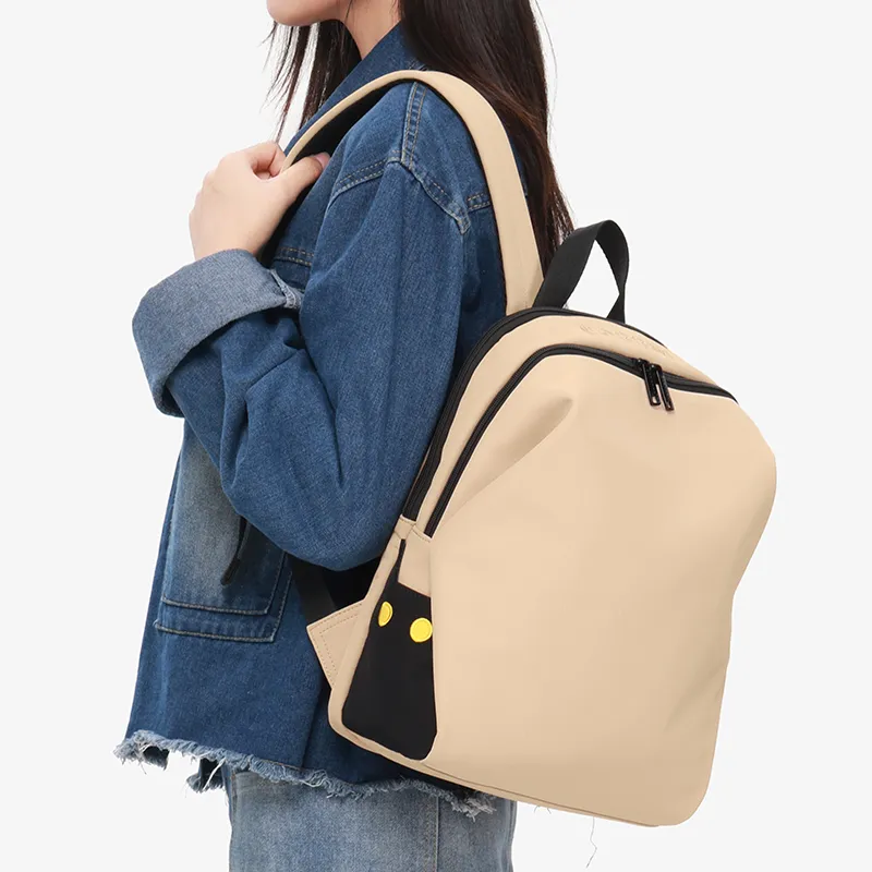 NOXXON Polyester Backpack Regular Unisex Obsidian Black/Khaki-6
