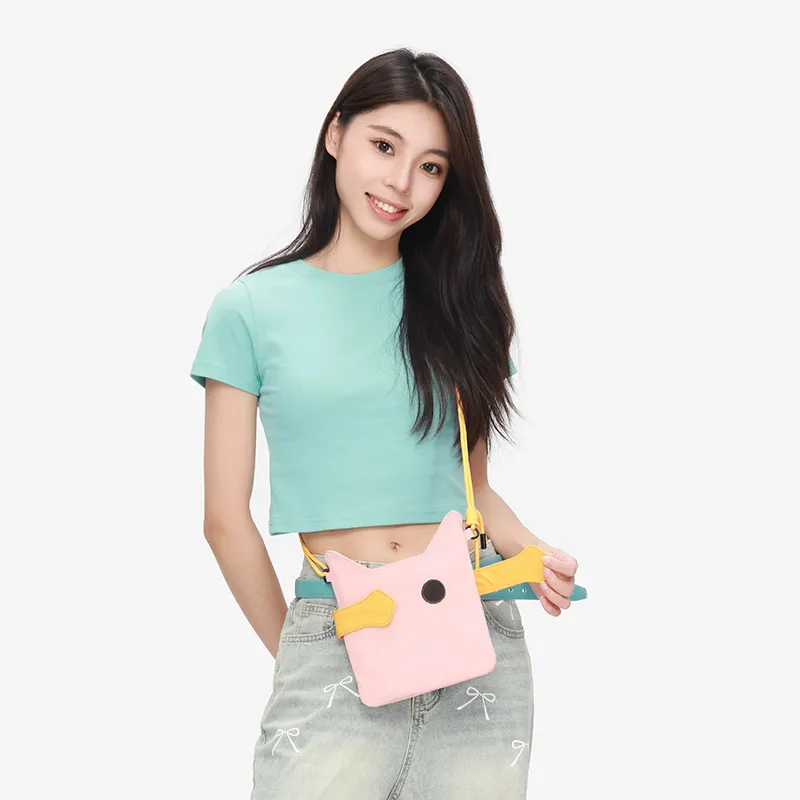 NOXXON Nylon Crossbody Bag, Shoulder Bag Women's Obsidian Black/Nude Pink-4
