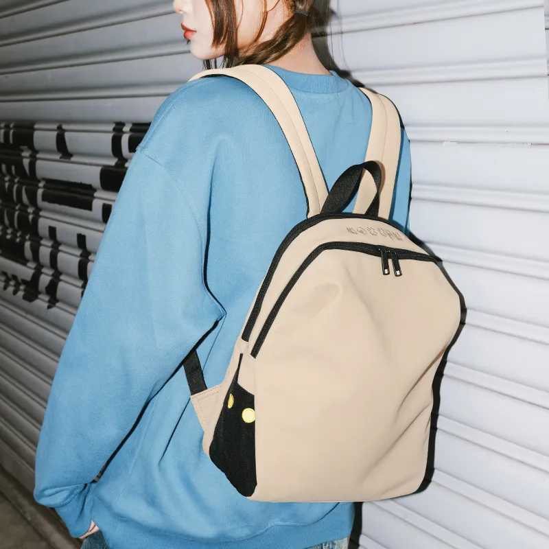 NOXXON Polyester Backpack Regular Unisex Obsidian Black/Khaki-4