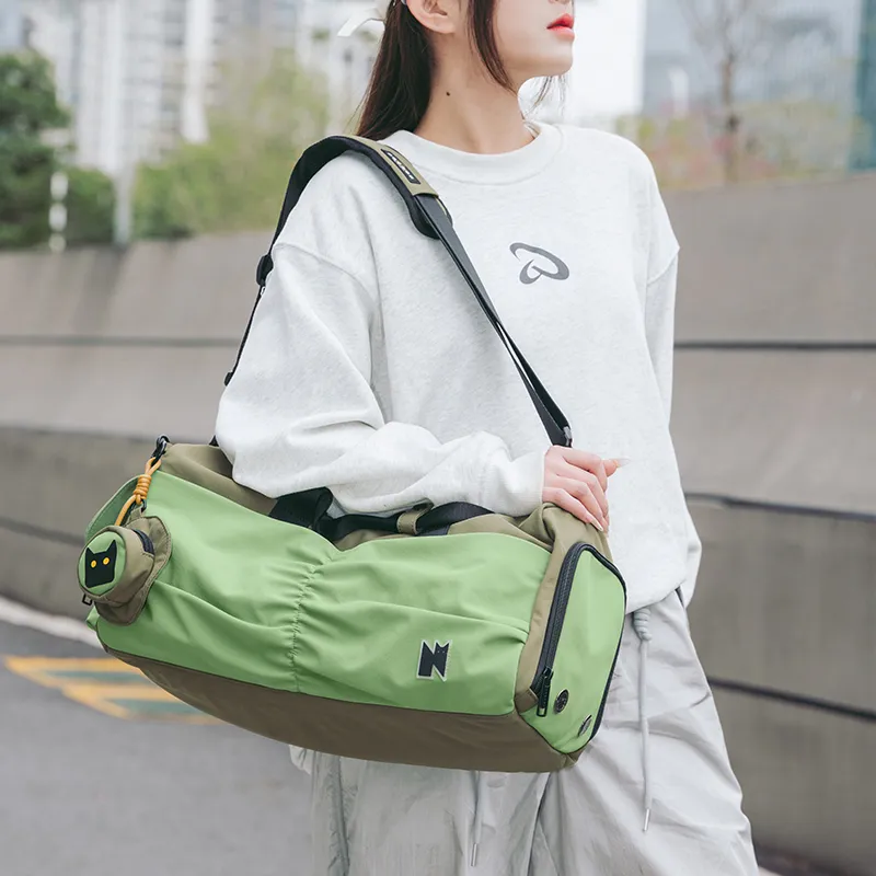NOXXON Nylon Gym Bag Unisex Brown/Green-9