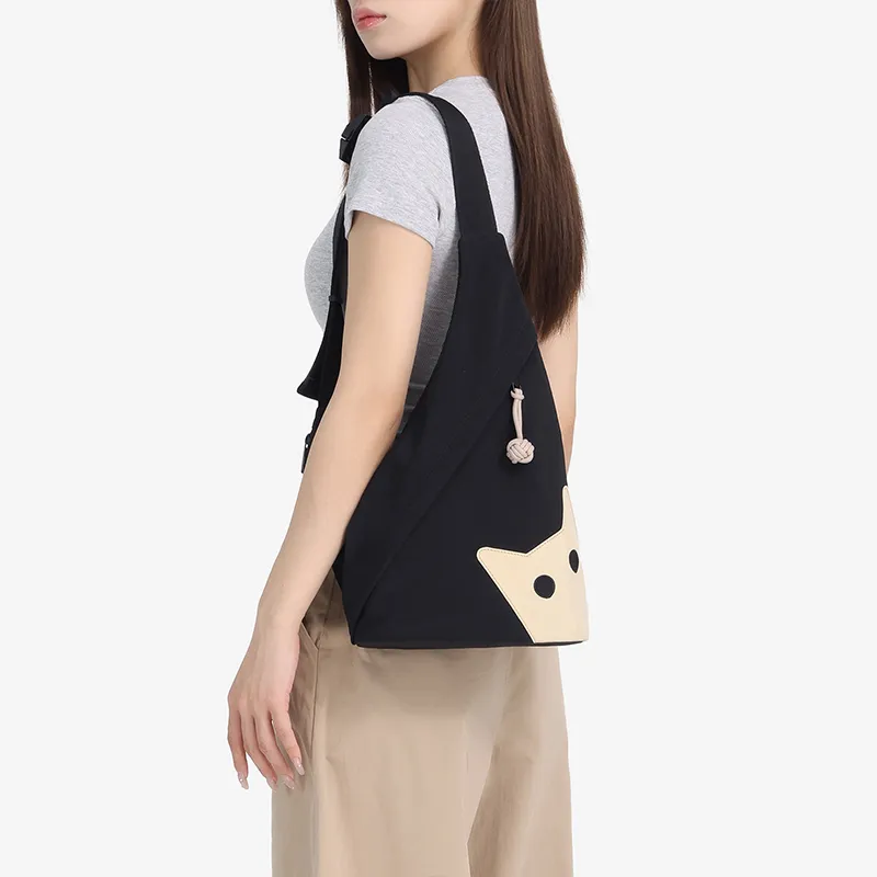NOXXON Nylon Fabric Shoulder Bags Sling Bags Regular Women's Custard/Obsidian Black-10