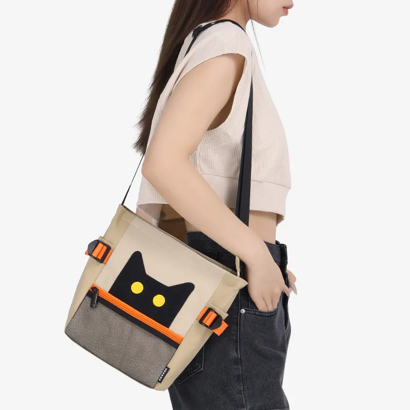 NOXXON Nylon Tote Shopping Bag Handbag Crossbody Bag Shoulder Bag Unisex Khaki-1