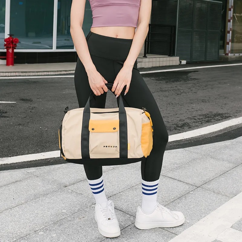 NOXXON Nylon Gym Bag Large Size Unisex Milk Tea Apricot-4