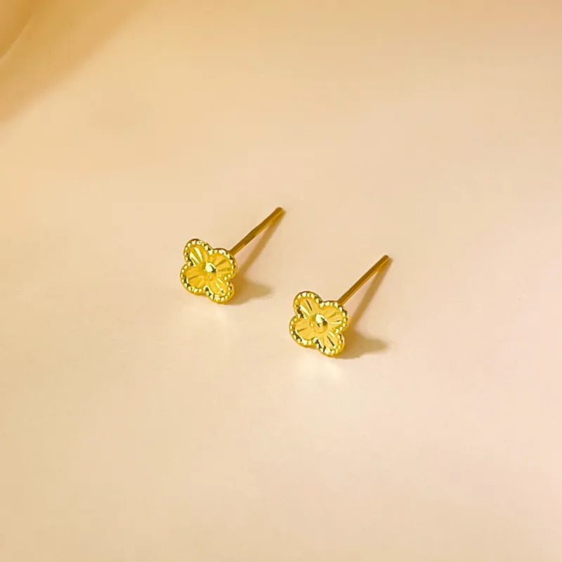 DEMONE 18K Gold Stud Earrings Women's-3