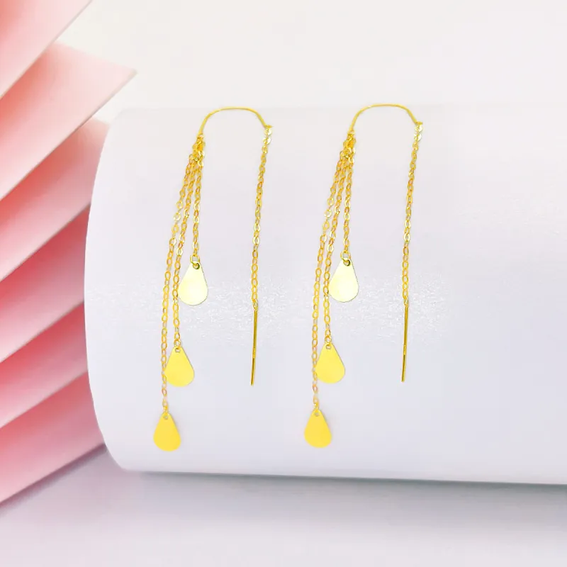 DEMONE 18K Gold Drop Earrings Women's-1
