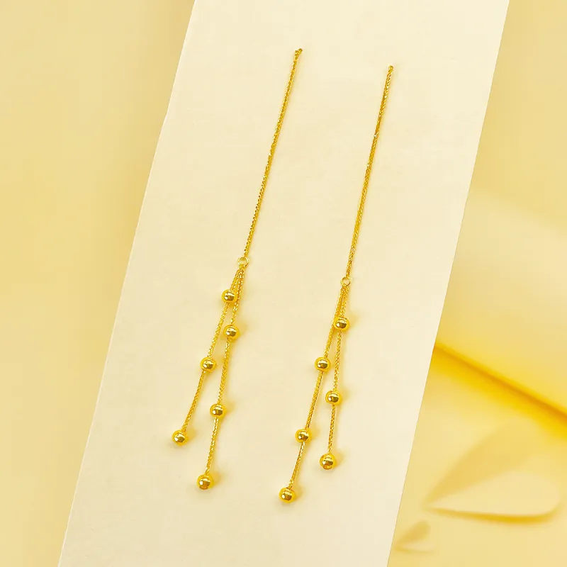DEMONE 18K Gold Drop Earrings Women's-2