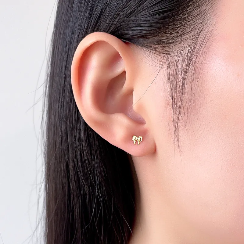 DEMONE 18K Gold Stud Earrings Women's-4