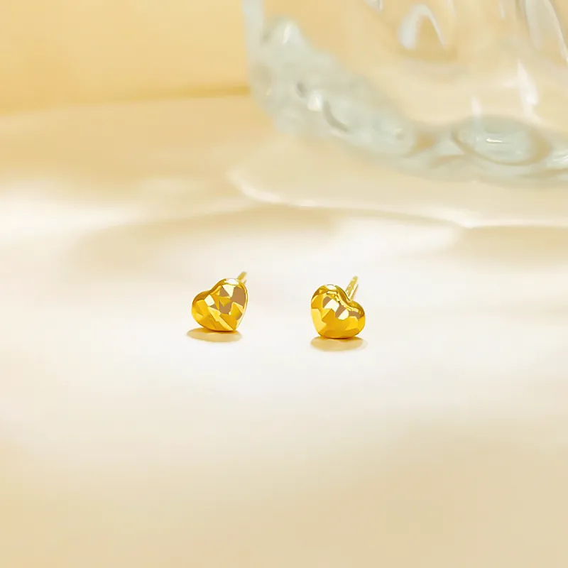 DEMONE 18K Gold Stud Earrings Women's-1