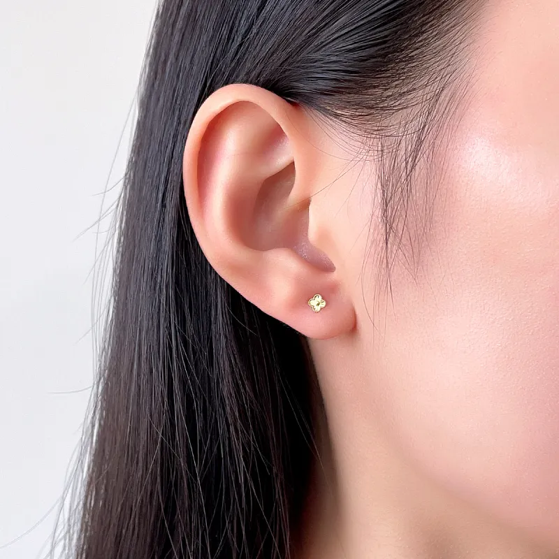 DEMONE 18K Gold Stud Earrings Women's-6