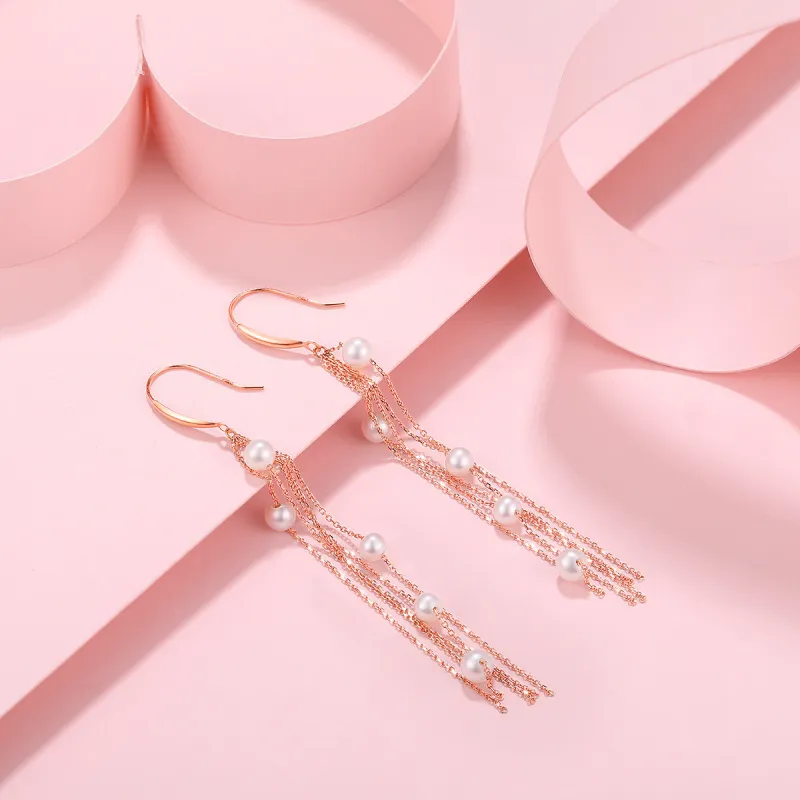 DEMONE 18K Gold Drop Earrings Women's-2