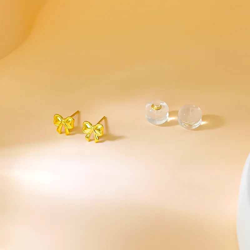 DEMONE 18K Gold Stud Earrings Women's-2