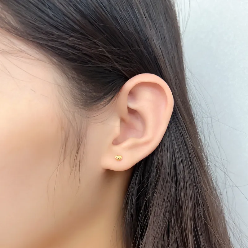 DEMONE 18K Gold Stud Earrings Women's-5