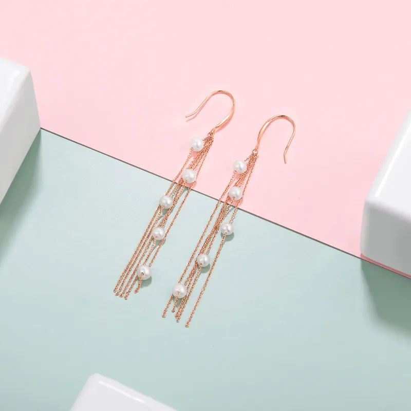 DEMONE 18K Gold Drop Earrings Women's-3