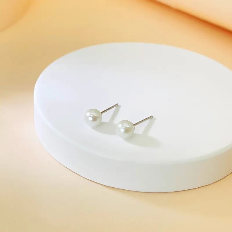 DEMONE Freshwater Pearl Stud Earrings Women's-4