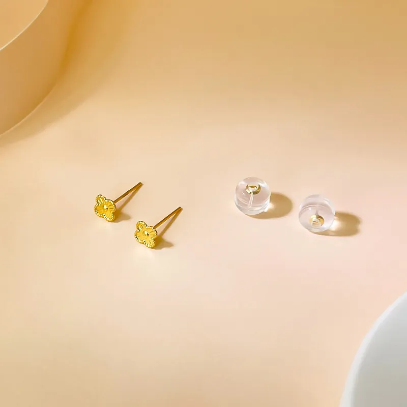 DEMONE 18K Gold Stud Earrings Women's-4