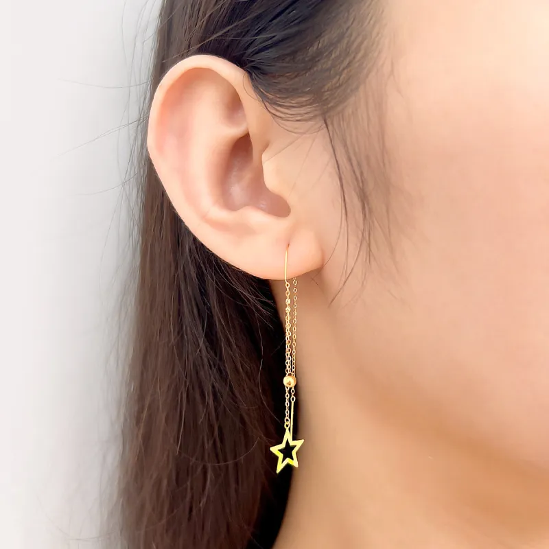 DEMONE 18K Gold Drop Earrings Women's-6