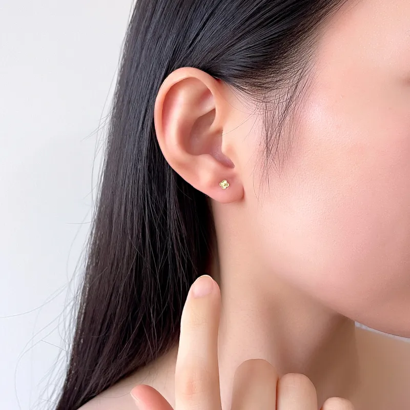 DEMONE 18K Gold Stud Earrings Women's-8