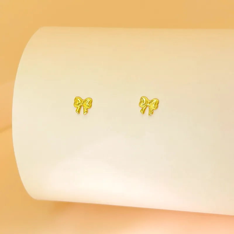 DEMONE 18K Gold Stud Earrings Women's-1