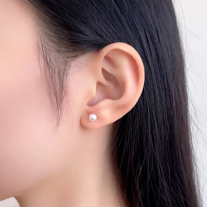 DEMONE Freshwater Pearl Stud Earrings Women's-6