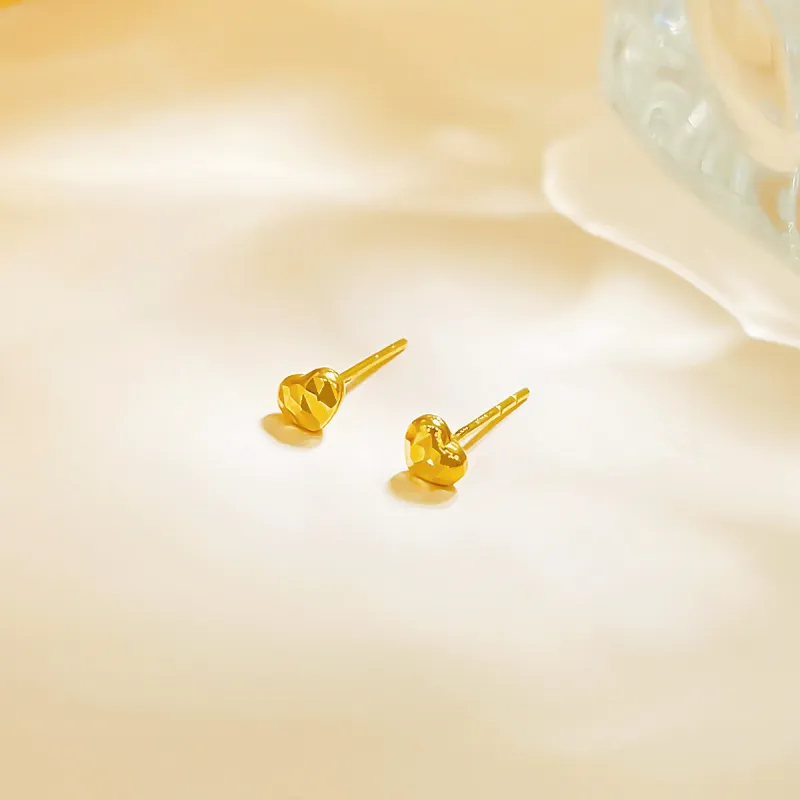 DEMONE 18K Gold Stud Earrings Women's-2