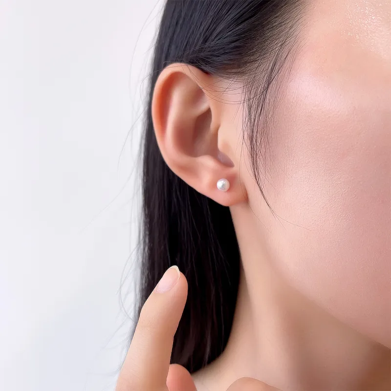 DEMONE Freshwater Pearl Stud Earrings Women's-7
